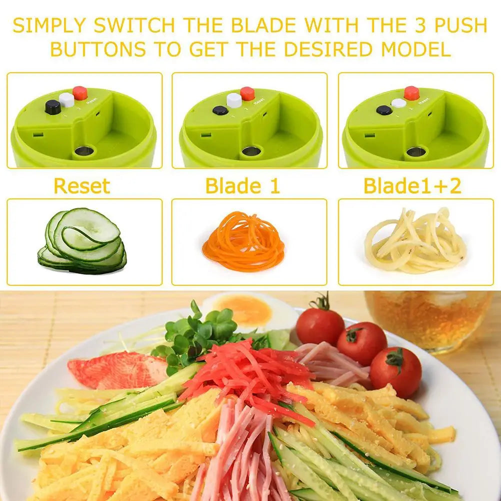 Vegetable Slicer Manual Spiral Slicer Kitchen Helper for Carrots Cucumbers Veggetti