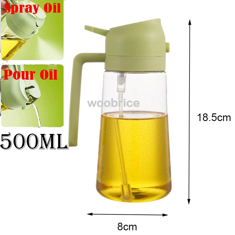 2-in-1-Küchenspray-Ölspender, Ölsprüher, Polierer oder nur Spray für Luftfritteuse, Salat, Grillen, Braten, Kochen, Küchenzubehör