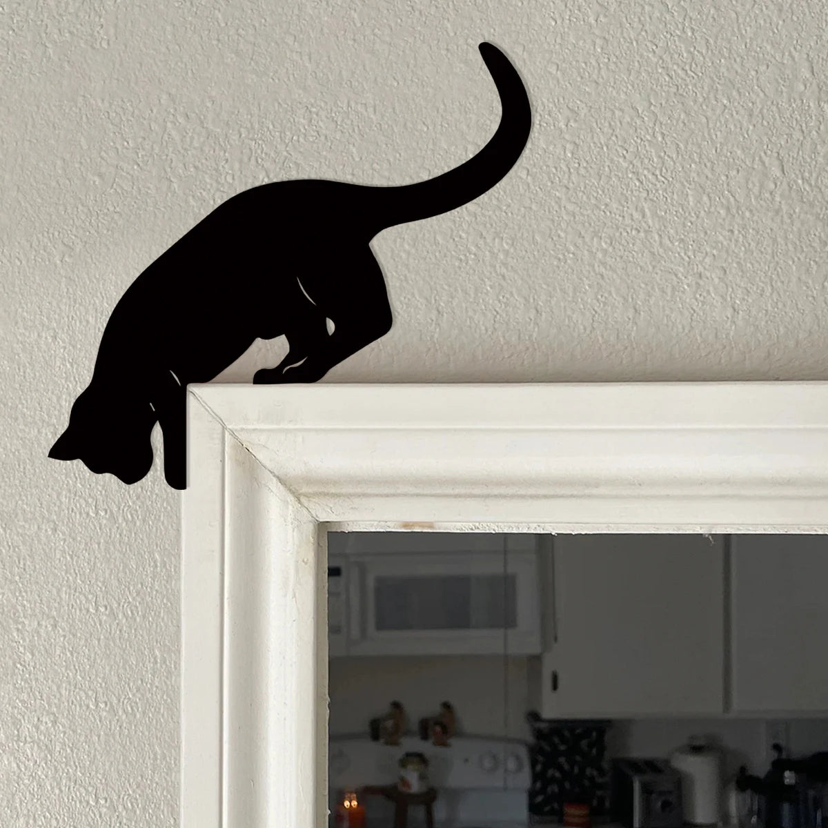 Türaufsatz-Dekoration mit Katze sucht – Holz über der Tür, Reiste und Schilder, ideal für die Küchenorganisation, rustikale Wohndekoration