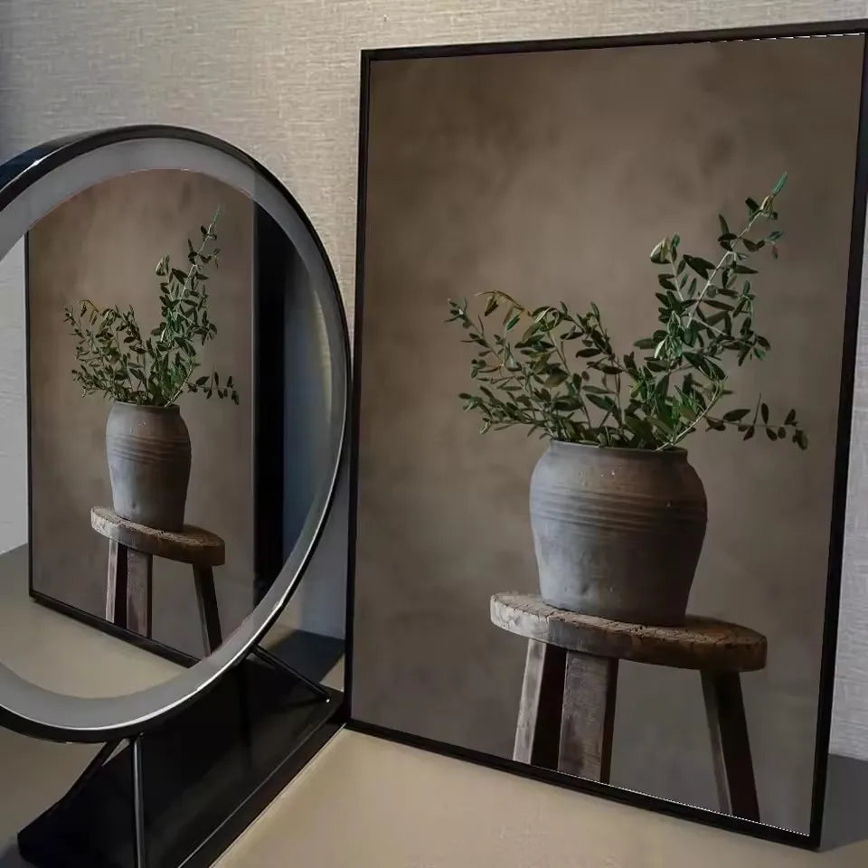 Art Deco Retro Blumenvase Leinwand Wandkunstdruck, rahmenloses modernes abstraktes Blumenposter für Heimdekoration, ästhetische Raumdeko