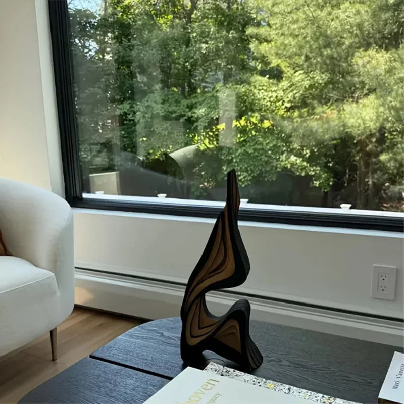 Dreidimensionale gebogene künstlerische Dekoration aus Holz, Bücherregal, Raumdekoration, Desktop-Ornamente, Kunstwerk mit unregelmäßiger Form