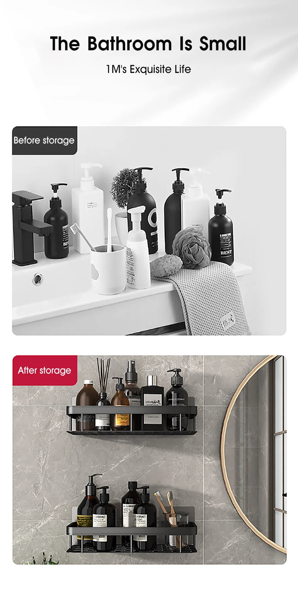 Badezimmer regal keine Bohr regale Wand halterung Eck regal Dusch halter für WC Shampoo Organizer Bad zubehör