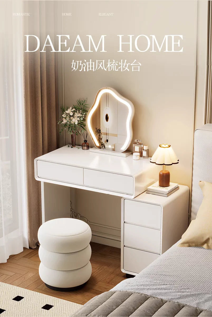 Schlafzimmer Frauen Schminktisch Luxus Holz Lagerung Spiegel Frisur Schminktisch Hause Weiß Muebles De Dormitorio Möbel