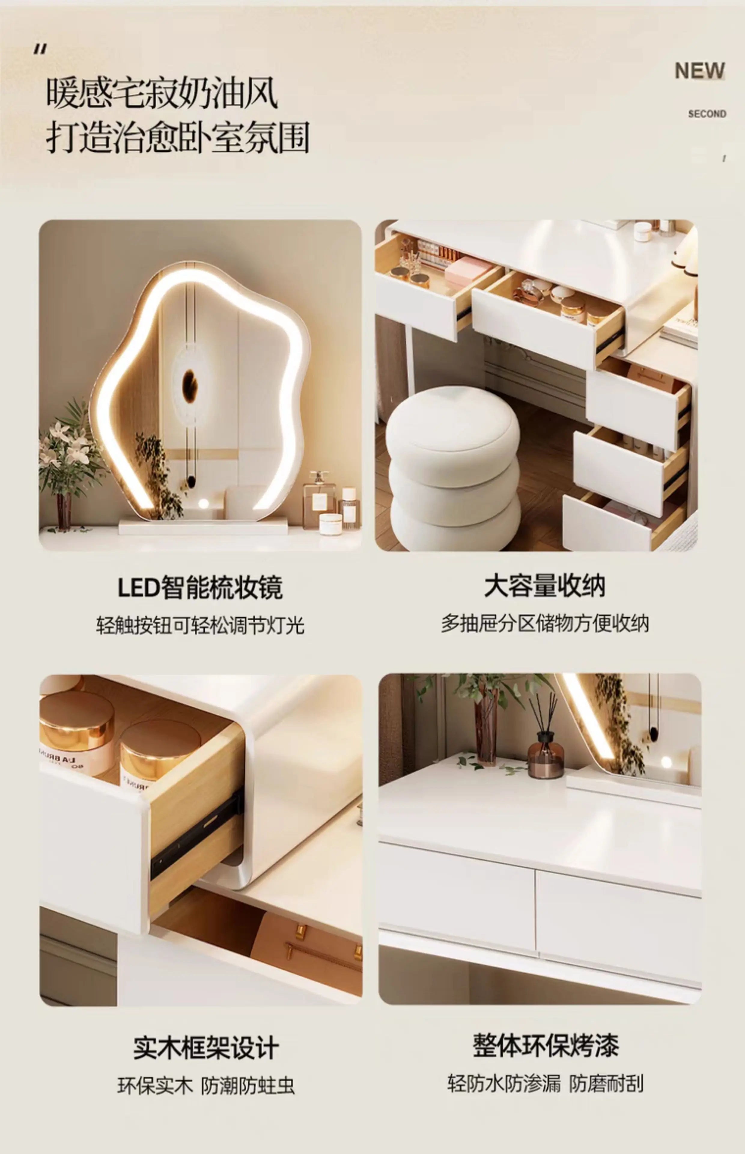Schlafzimmer Frauen Schminktisch Luxus Holz Lagerung Spiegel Frisur Schminktisch Hause Weiß Muebles De Dormitorio Möbel