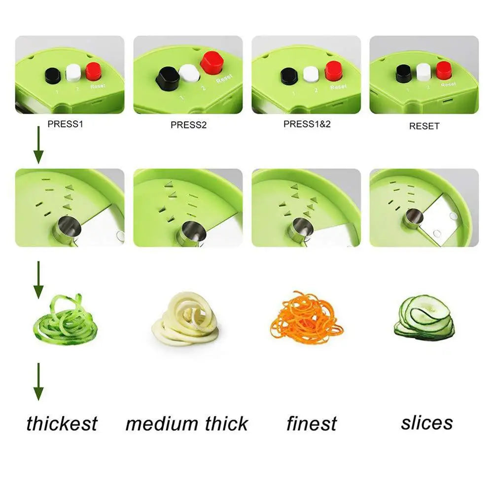 Vegetable Slicer Manual Spiral Slicer Kitchen Helper for Carrots Cucumbers Veggetti
