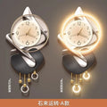 Moderne Design-Wohnzimmer-Digitalwanduhr LED-Restaurant-Uhr Geräuschlose Uhr Große Abstrakte Flur-Wandlampe Wanddekoration