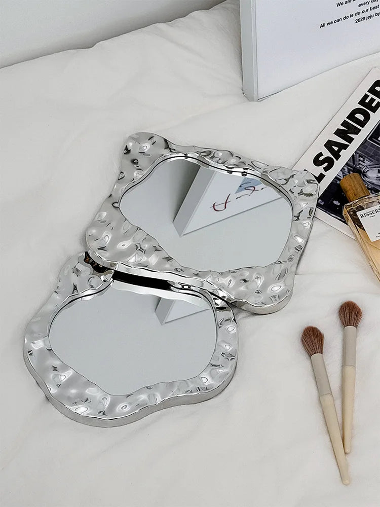 Badezimmer Behandelt Spiegel Eitelkeit Frauen Design Tragbare Spiegel Kleine Wohnheim Espejo Maquillaje Luz Hause Dekoration Zubehör