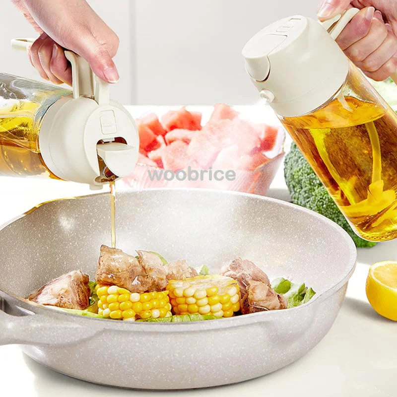 2-in-1-Küchenspray-Ölspender, Ölsprüher, Polierer oder nur Spray für Luftfritteuse, Salat, Grillen, Braten, Kochen, Küchenzubehör