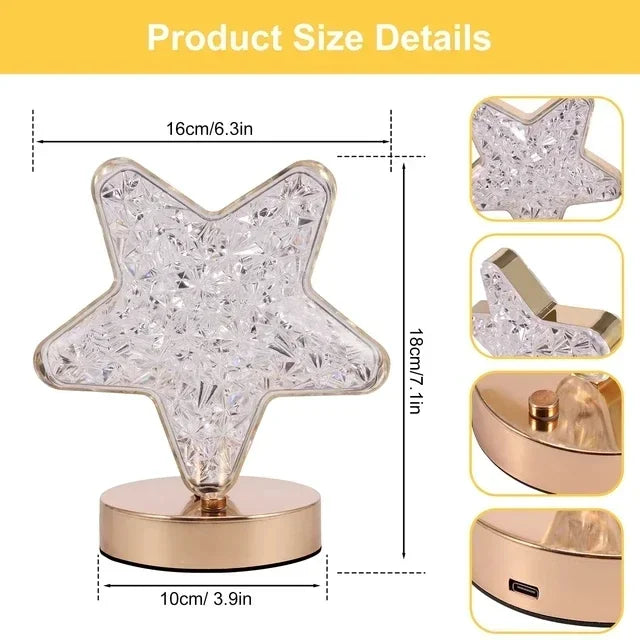 Schlafzimmer Kristall Touch Dimmen Nachtlicht Mädchen Zimmer Home Decor Ästhetik USB Nacht LED Umgebungs Tisch 3d Mond Lampe