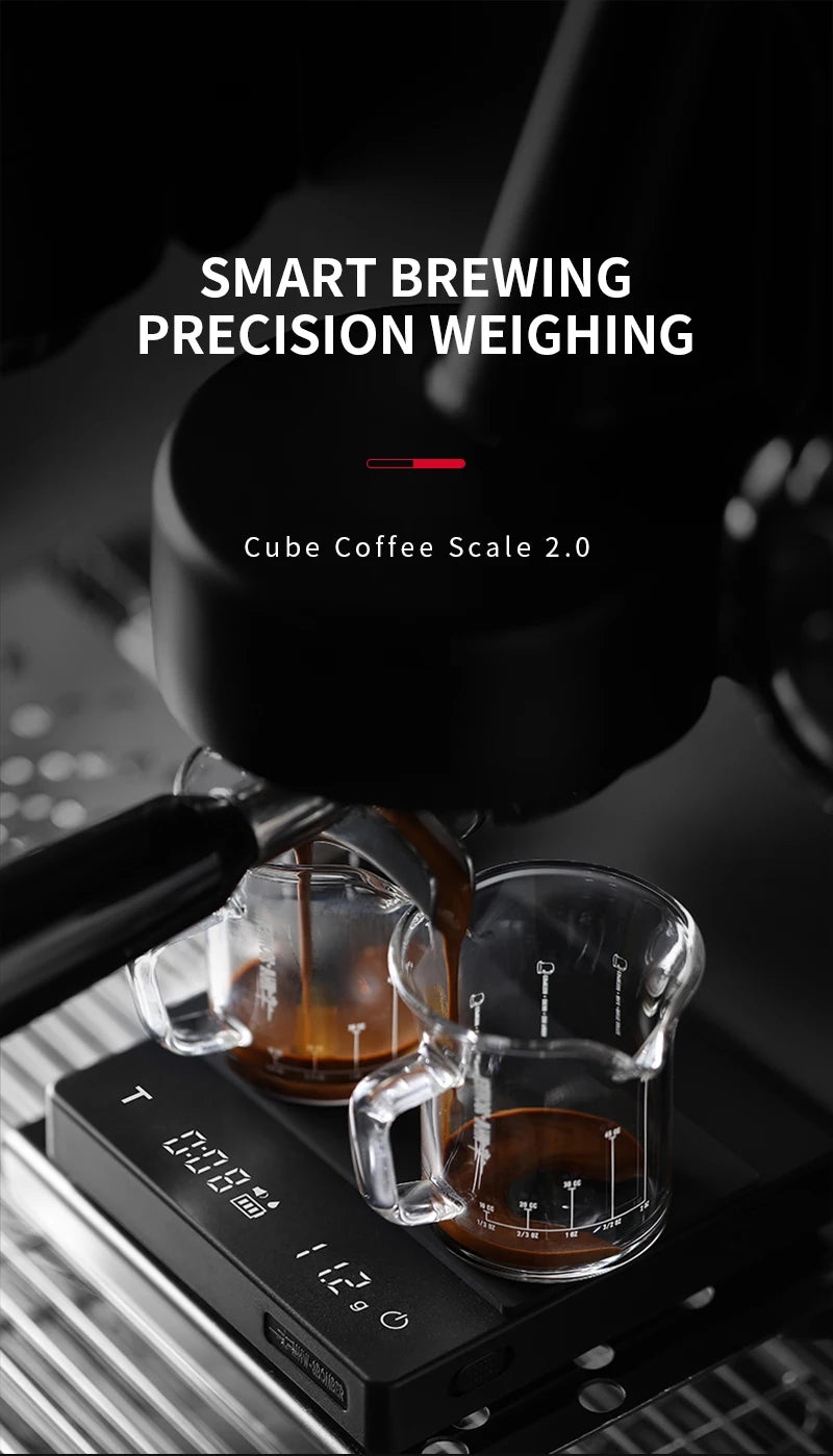 MHW-3BOMBER Digitale Küchenkaffeewaage, hochpräzise, zyklische, wiederaufladbare Espresso-elektronische Waage, Heim-Barista-Zubehör