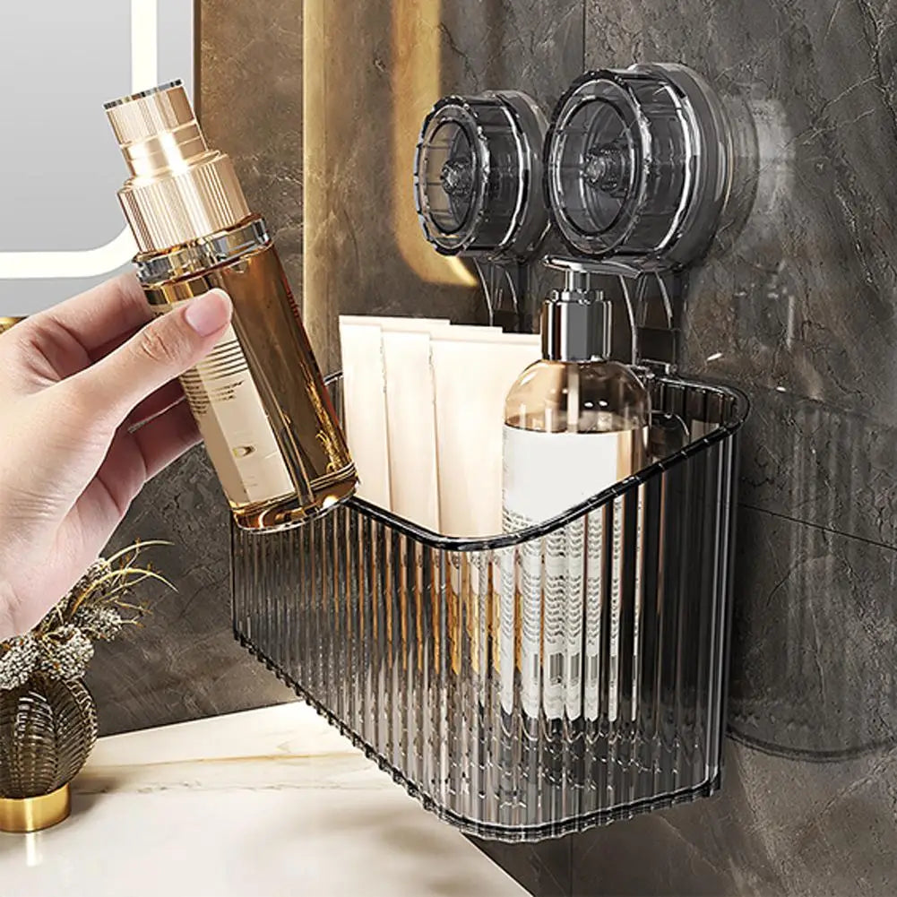 Dusche Saugnapf Regal Korb Punch-freies Lagerung Halter Installation Badezimmer Organizer Lagerung Rotierenden zu Saugen Entfernen