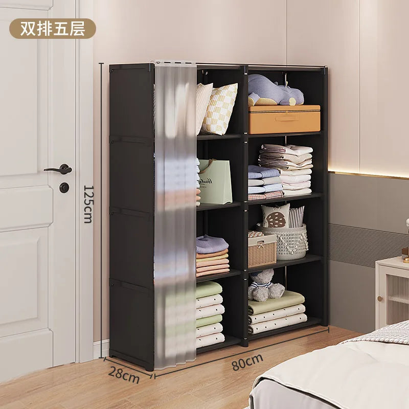 Kleiderschrank, Schlafzimmer, modernes modulares Display, moderner Kleiderschrank, minimalistische modulare Möbel, kein Bohren von Löchern erforderlich