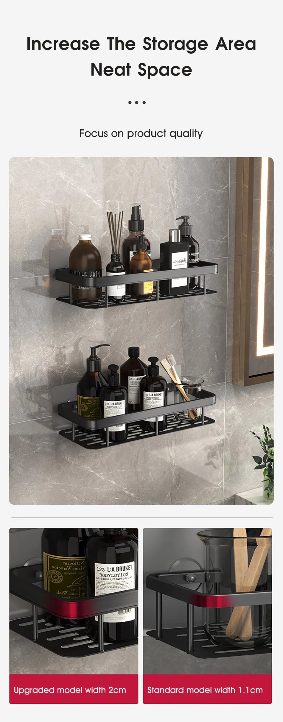Badezimmer regal keine Bohr regale Wand halterung Eck regal Dusch halter für WC Shampoo Organizer Bad zubehör