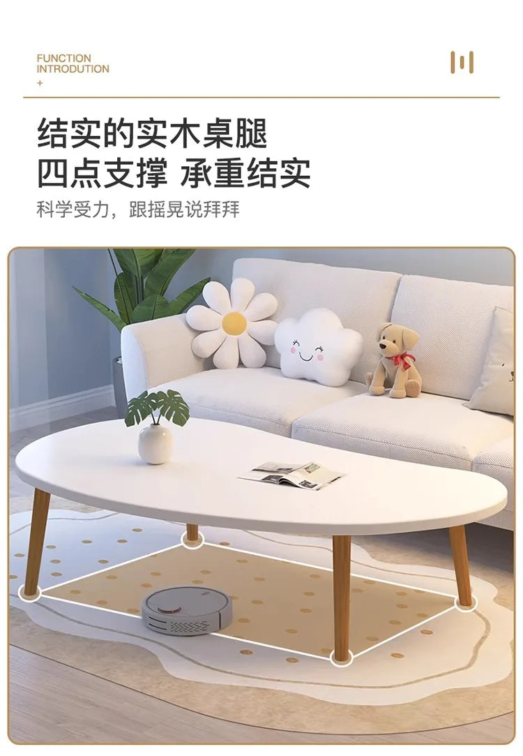 Couchtisch für Mietwohnungen Kleiner Tisch Wohnzimmer Zuhause Moderner Einfacher Cremefarbener Stil Schlafzimmer