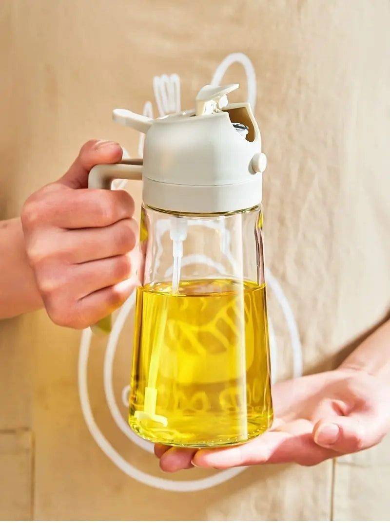 2-in-1-Küchenspray-Ölspender, Ölsprüher, Polierer oder nur Spray für Luftfritteuse, Salat, Grillen, Braten, Kochen, Küchenzubehör