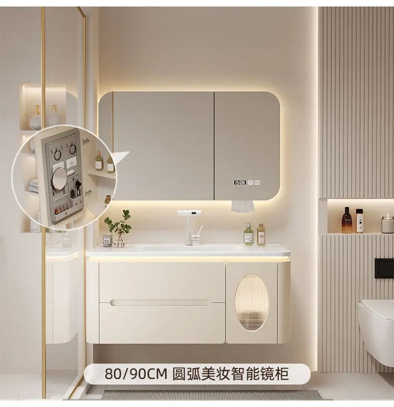 Spiegel Schwimmender Badezimmerschrank Waschbecken Schublade Regale Eitelkeit Badezimmerschrank Moderne Aufbewahrung Armoire De Rangement Zubehör