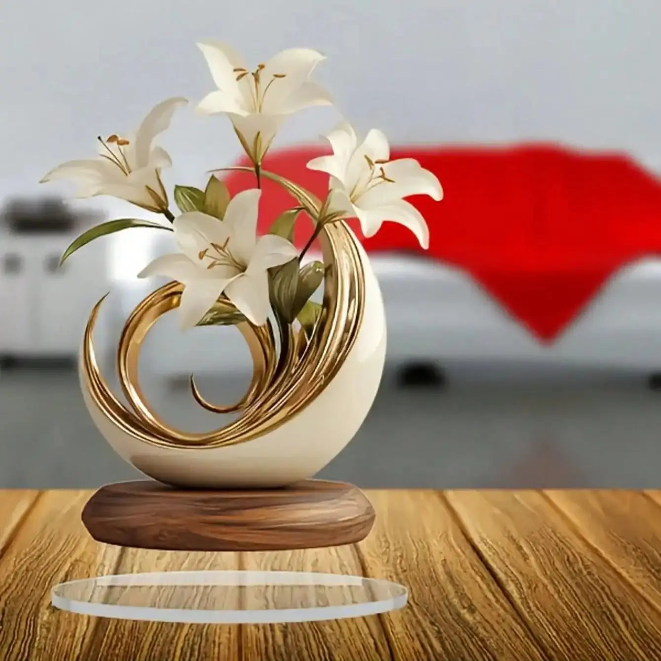 1-teilige Lilien-Desktop-Dekoration, geeignet für Wohnzimmer, Schreibtisch und Büro, Dekoration, Valentinstag, Hochzeitsdekoration, Geschenke