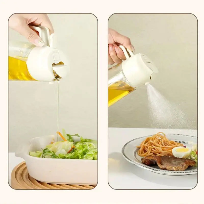2-in-1-Küchenspray-Ölspender, Ölsprüher, Polierer oder nur Spray für Luftfritteuse, Salat, Grillen, Braten, Kochen, Küchenzubehör