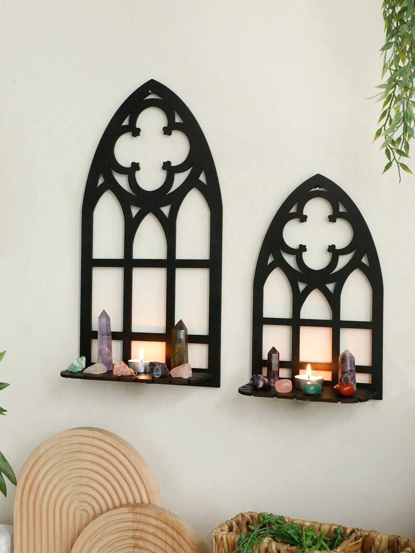 Gotische hölzerne hohle Wand dekoration Wand dekoration für Vintage Kathedrale Bogen rahmen Goth Raum dekor rustikale gruselige dekorative Geschenk