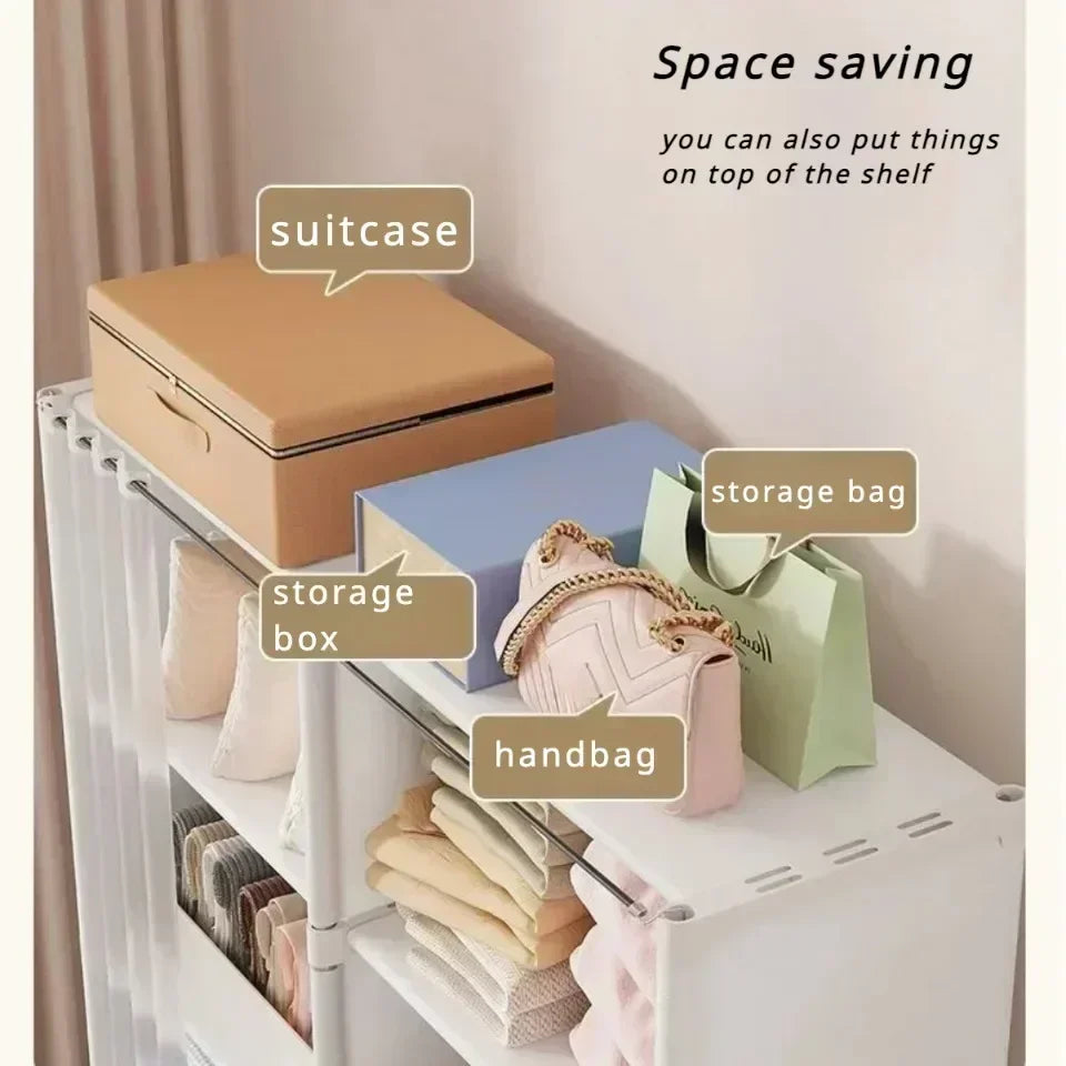 Kleiderschrank, Schlafzimmer, modernes modulares Display, moderner Kleiderschrank, minimalistische modulare Möbel, kein Bohren von Löchern erforderlich