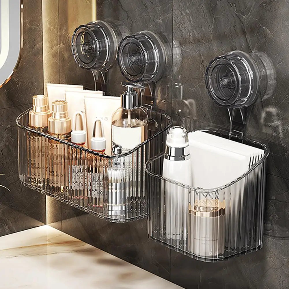 Dusche Saugnapf Regal Korb Punch-freies Lagerung Halter Installation Badezimmer Organizer Lagerung Rotierenden zu Saugen Entfernen