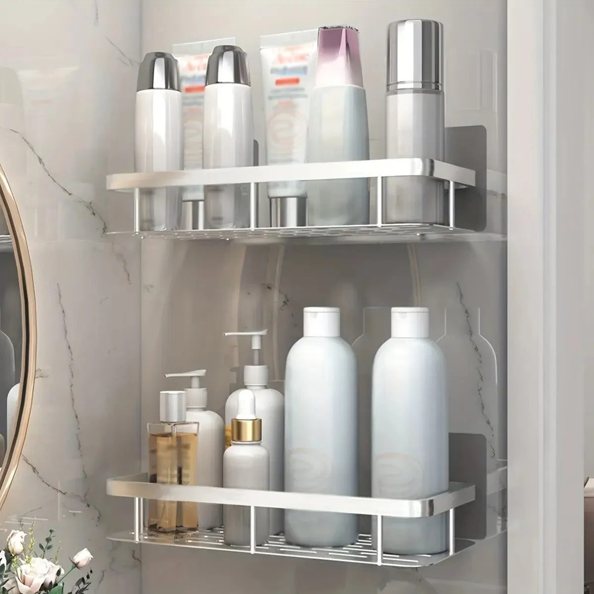 Badezimmer regal keine Bohr regale Wand halterung Eck regal Dusch halter für WC Shampoo Organizer Bad zubehör