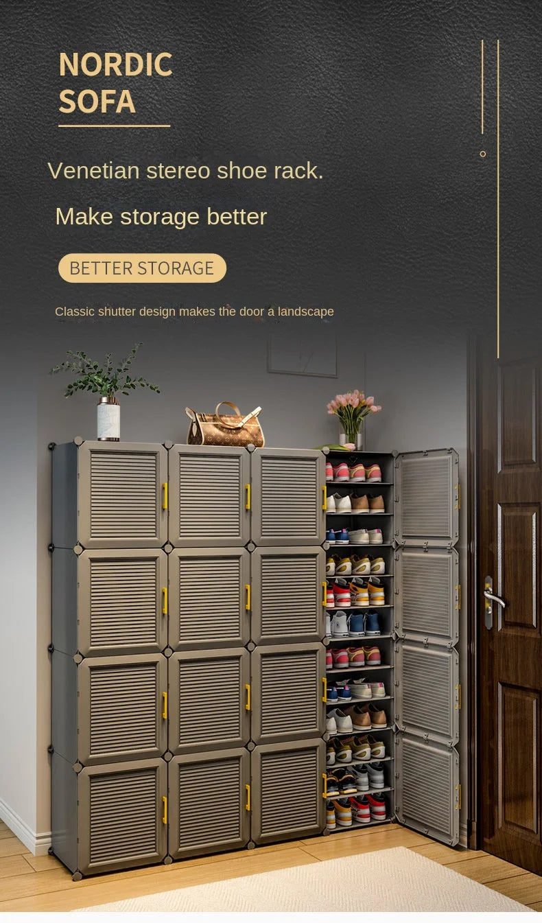 Schlafzimmer Wohnzimmer für die Montage Lager regal mehr schicht ige hoch leistungs fähige staub dichte Schrank Haushalt Schuh regal Flur faltbar