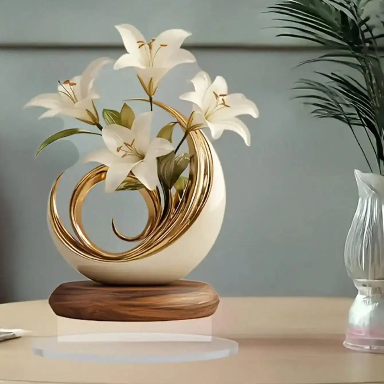 1-teilige Lilien-Desktop-Dekoration, geeignet für Wohnzimmer, Schreibtisch und Büro, Dekoration, Valentinstag, Hochzeitsdekoration, Geschenke