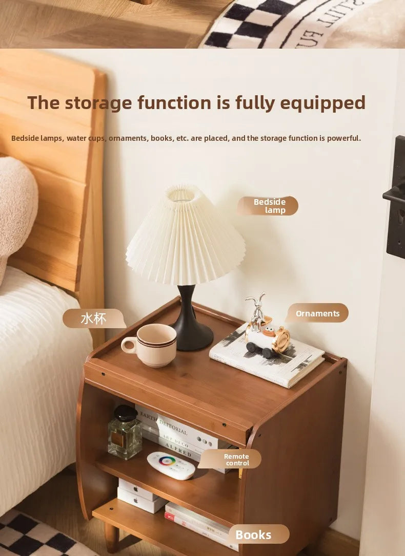 Minimalistisch moderner Nachttisch aus Bambus, kleiner Schrank für das Wohnzimmer, kleiner Aufbewahrungsschrank, Haushalts-Aufbewahrungsschrank.