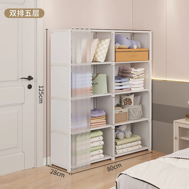 Kleiderschrank, Schlafzimmer, modernes modulares Display, moderner Kleiderschrank, minimalistische modulare Möbel, kein Bohren von Löchern erforderlich