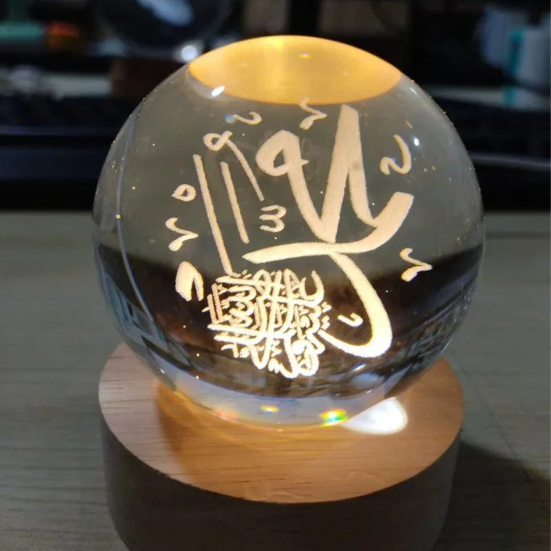 Ramadan Dekoration 3D Kristall Ball Nachtlicht Moschee Schloss Mond Leuchtende Ornament Muslimischen Islam Party Decor Ramadan Kareem Geschenk