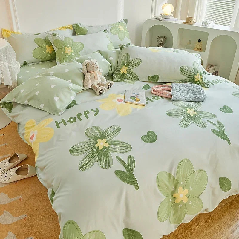 Bettwäsche-Set für Mädchen, Jungen, Schlafzimmer, KINDER, moderne Tröster, Bettbezug, flaches Laken, Kissenbezug, Heimtextilien, weiches Bettwäsche