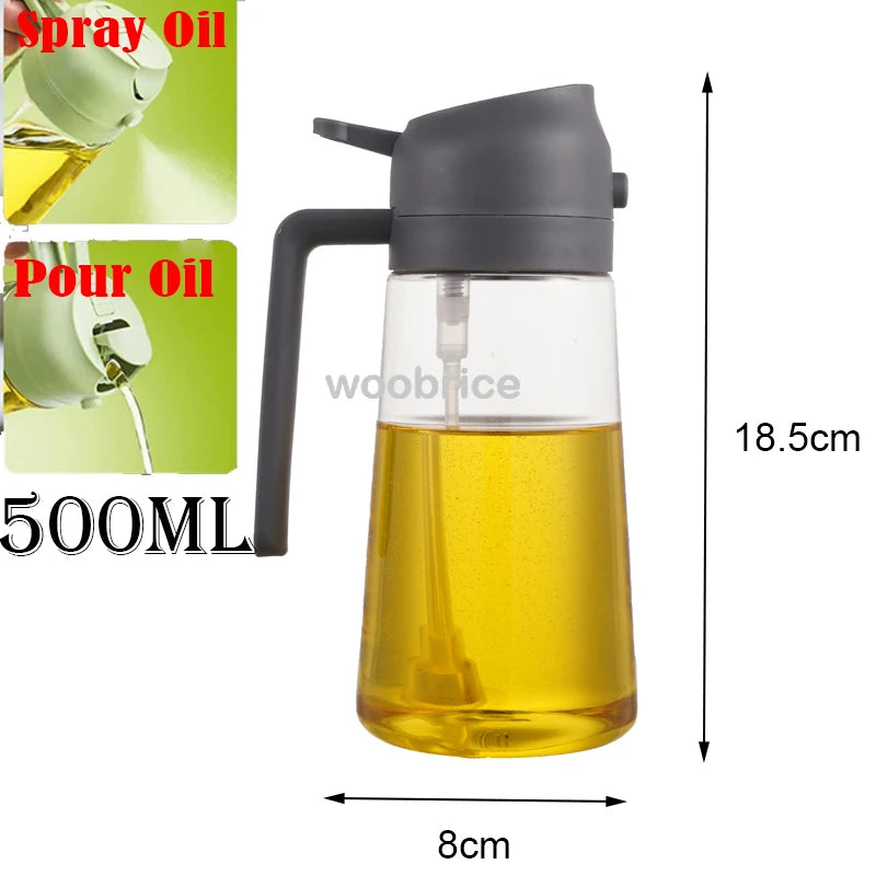 2-in-1-Küchenspray-Ölspender, Ölsprüher, Polierer oder nur Spray für Luftfritteuse, Salat, Grillen, Braten, Kochen, Küchenzubehör
