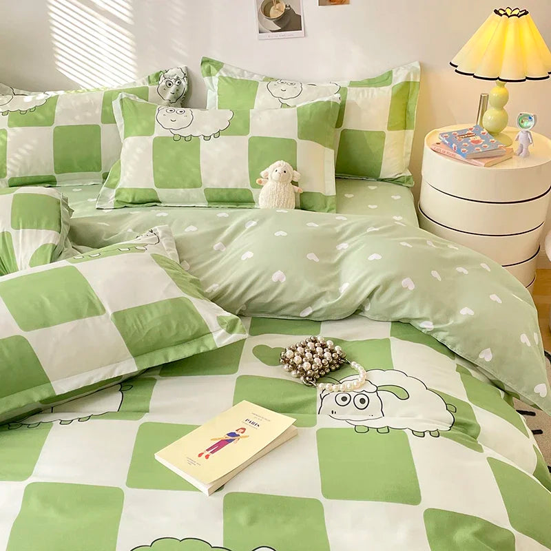 Bettwäsche-Set für Mädchen, Jungen, Schlafzimmer, KINDER, moderne Tröster, Bettbezug, flaches Laken, Kissenbezug, Heimtextilien, weiches Bettwäsche