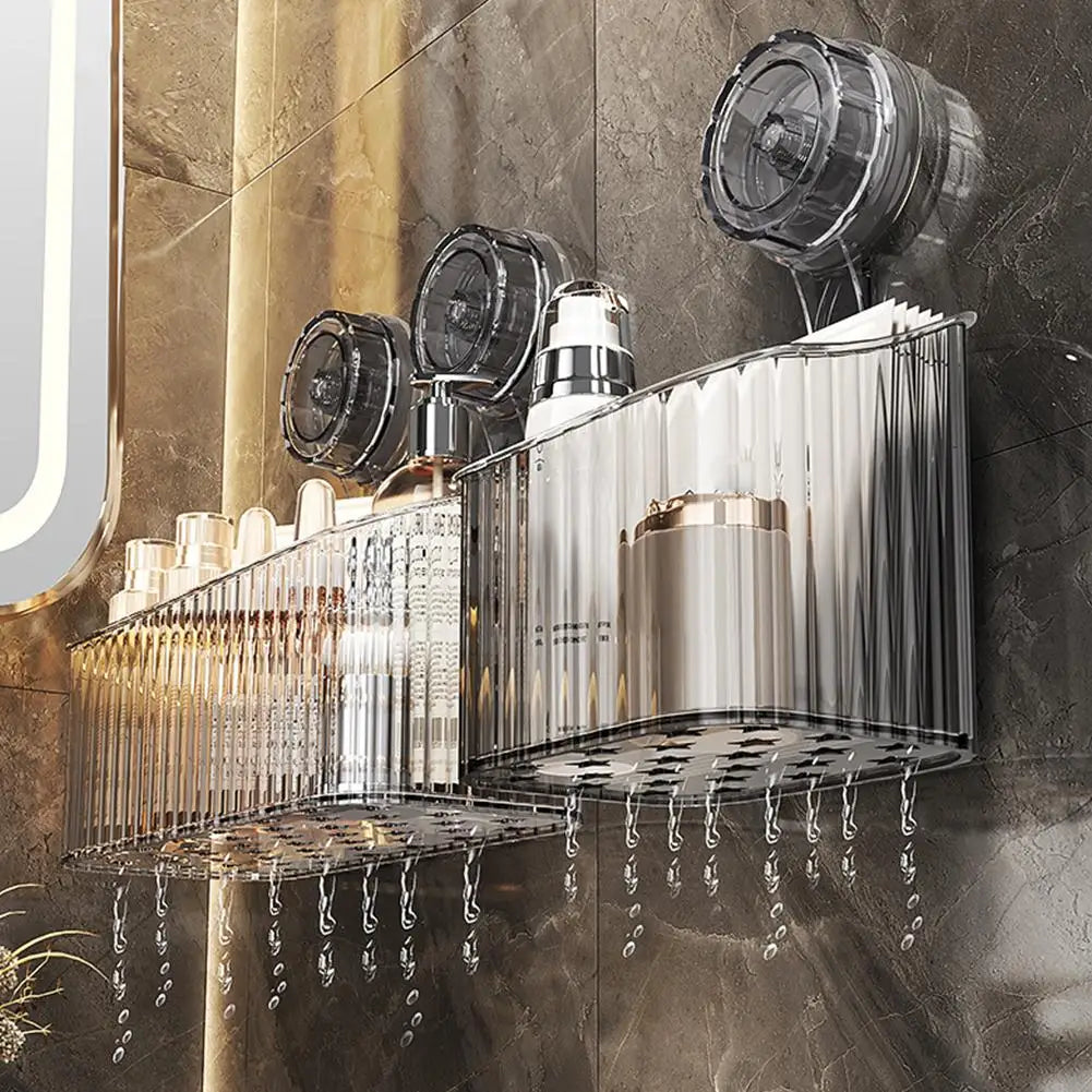 Dusche Saugnapf Regal Korb Punch-freies Lagerung Halter Installation Badezimmer Organizer Lagerung Rotierenden zu Saugen Entfernen
