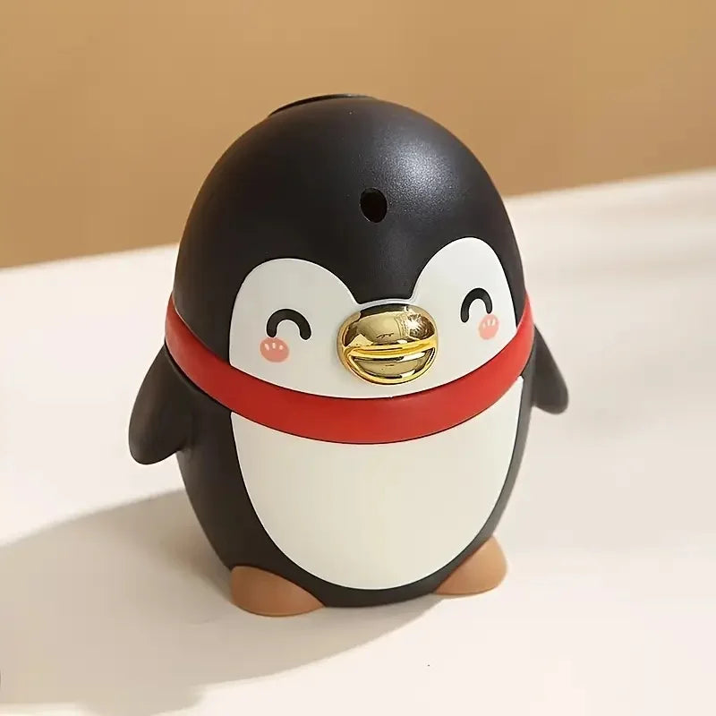 Automatischer ausziehbarer Zahnstocherspender – niedlicher, pinguinförmiger, tragbarer Zahnstocherhalter, Kunststoffgehäuse, Pinguin-Design für Erwachsene