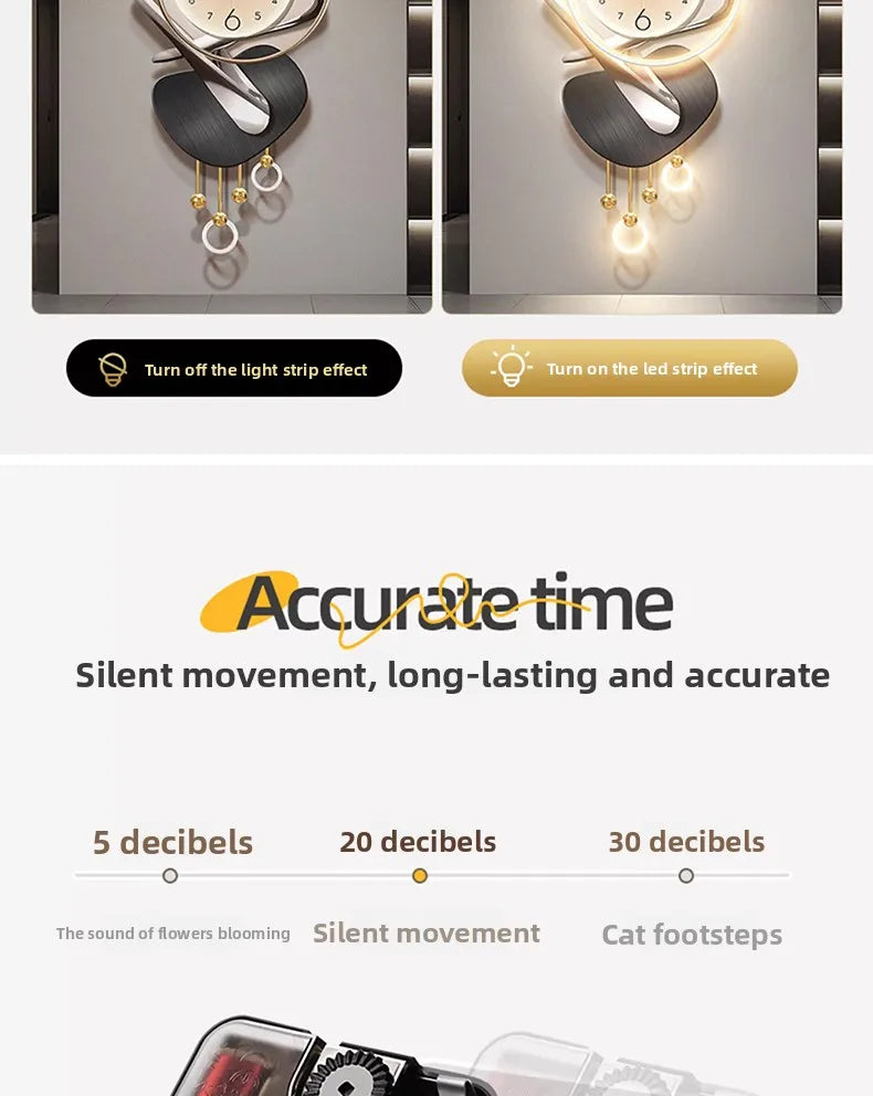 Moderne Design-Wohnzimmer-Digitalwanduhr LED-Restaurant-Uhr Geräuschlose Uhr Große Abstrakte Flur-Wandlampe Wanddekoration