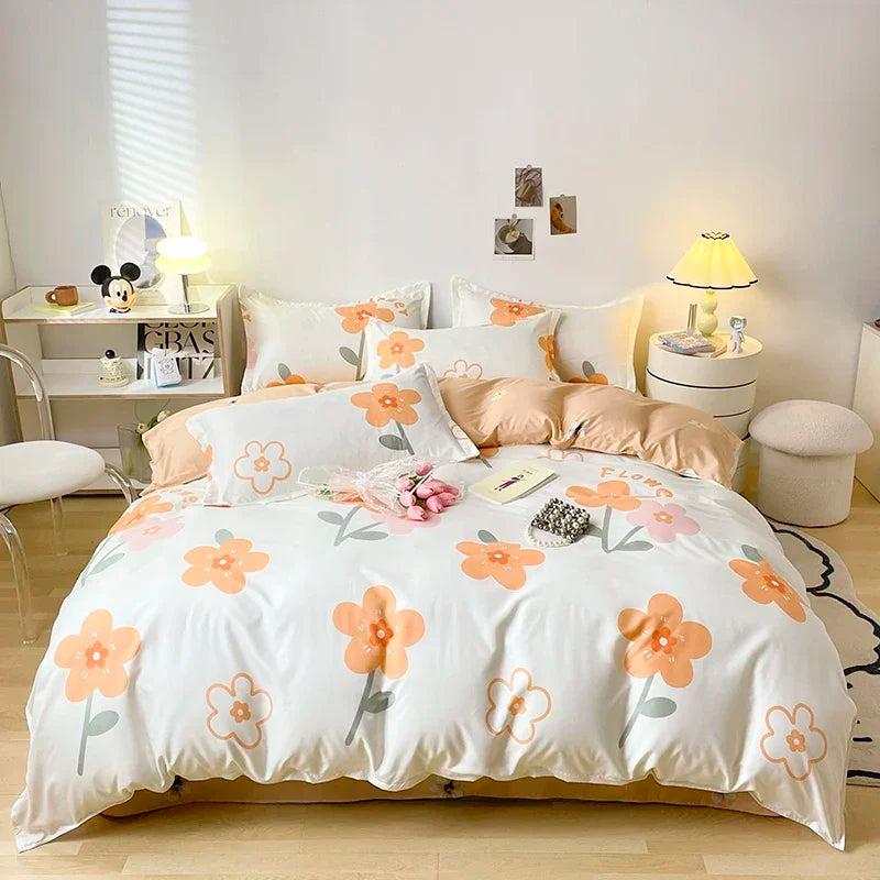 Bettwäsche-Set für Mädchen, Jungen, Schlafzimmer, KINDER, moderne Tröster, Bettbezug, flaches Laken, Kissenbezug, Heimtextilien, weiches Bettwäsche