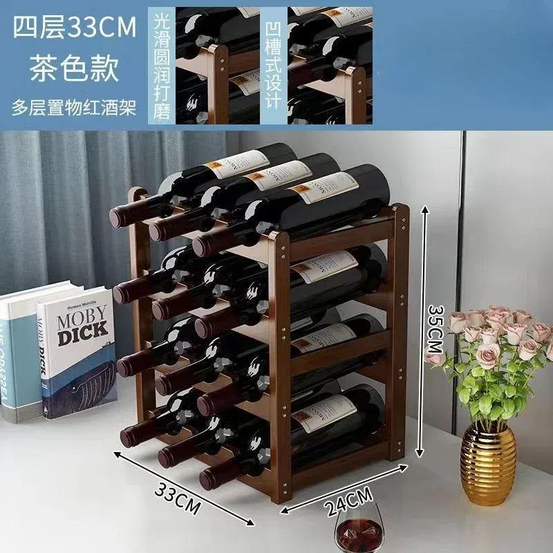 Rot WeinRack Dekoration Haushalt Gitter Wein Display Rack Tisch Kreative WeinFlasche rack Einfache wein Schrank Montieren Lagerung Rack
