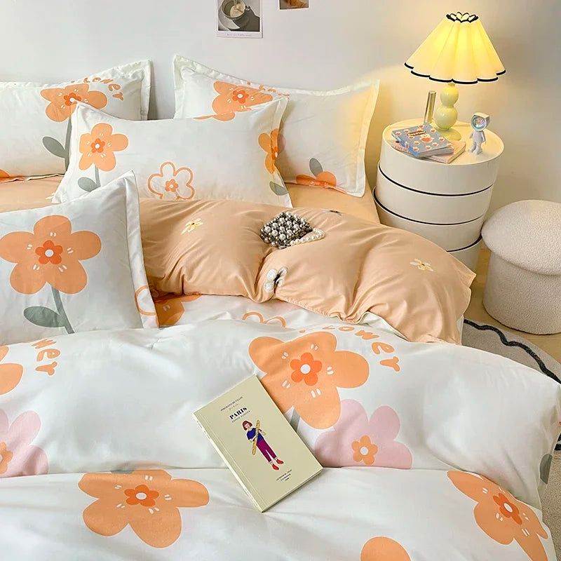 Bettwäsche-Set für Mädchen, Jungen, Schlafzimmer, KINDER, moderne Tröster, Bettbezug, flaches Laken, Kissenbezug, Heimtextilien, weiches Bettwäsche