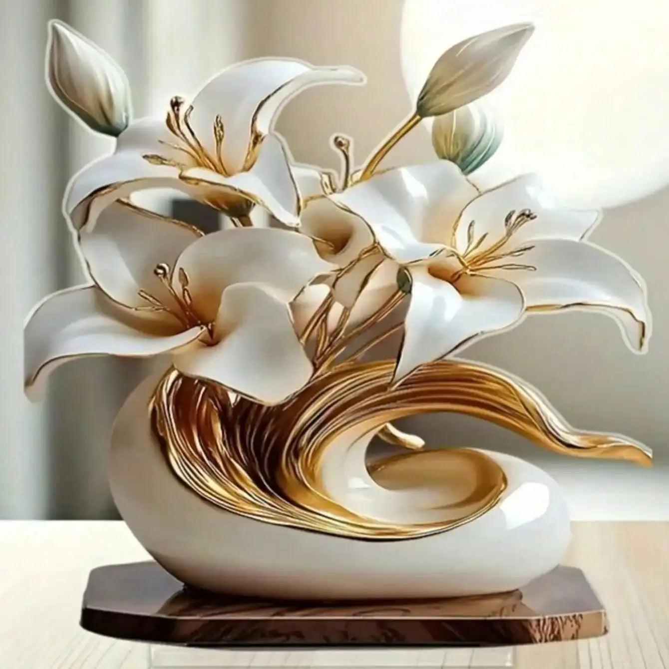 1-teilige Lilien-Desktop-Dekoration, geeignet für Wohnzimmer, Schreibtisch und Büro, Dekoration, Valentinstag, Hochzeitsdekoration, Geschenke