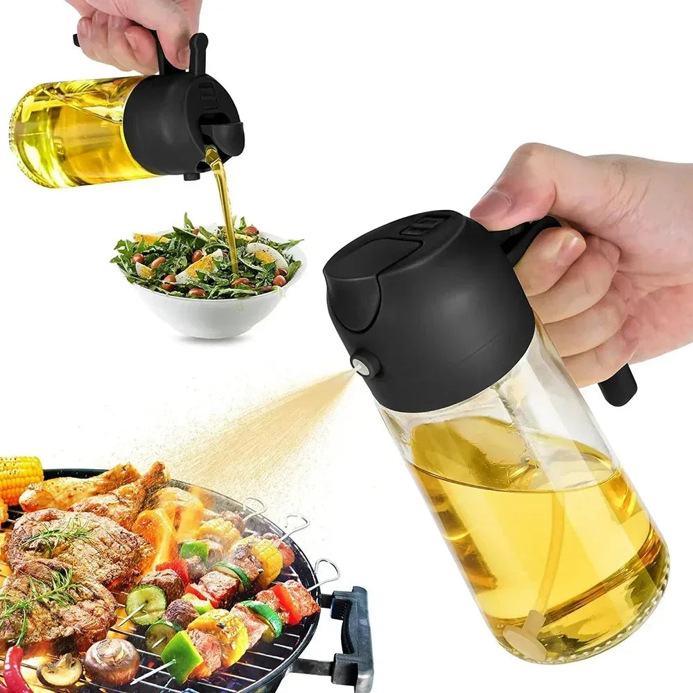 Öl Spray Topf 2-in-1 Kunststoff Haushalt Küche Öl Flasche Vernebler Nebel Füllung Kochen Öl Spray topf Dual Verwenden Camping