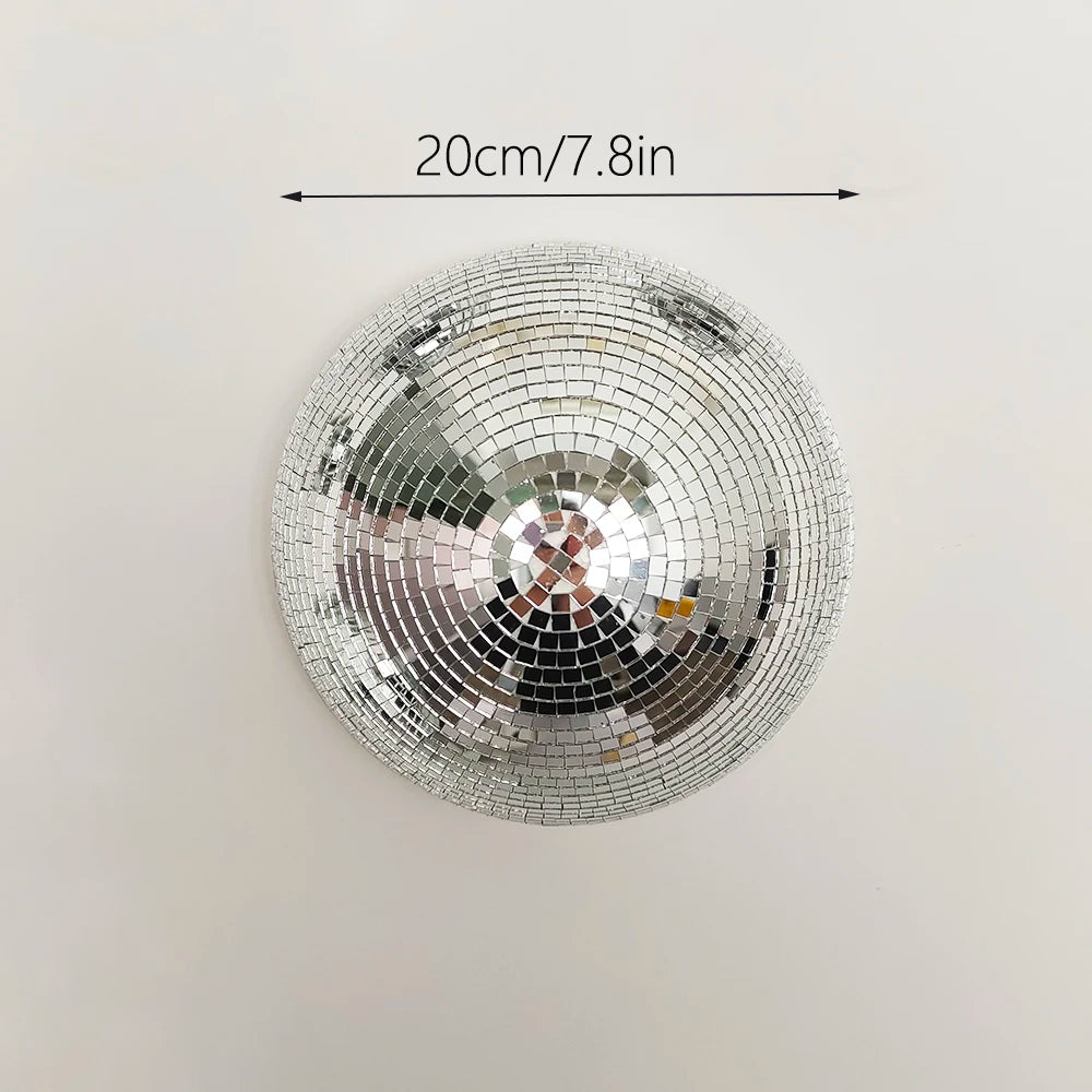 Wand-Disco-Kugel, verspiegelte Designs, metallische Heimdekoration, Spiegelkugel, Dekoration für Hochzeit, Disco-Kugel, Halbkreis, Heim-Wandkunst