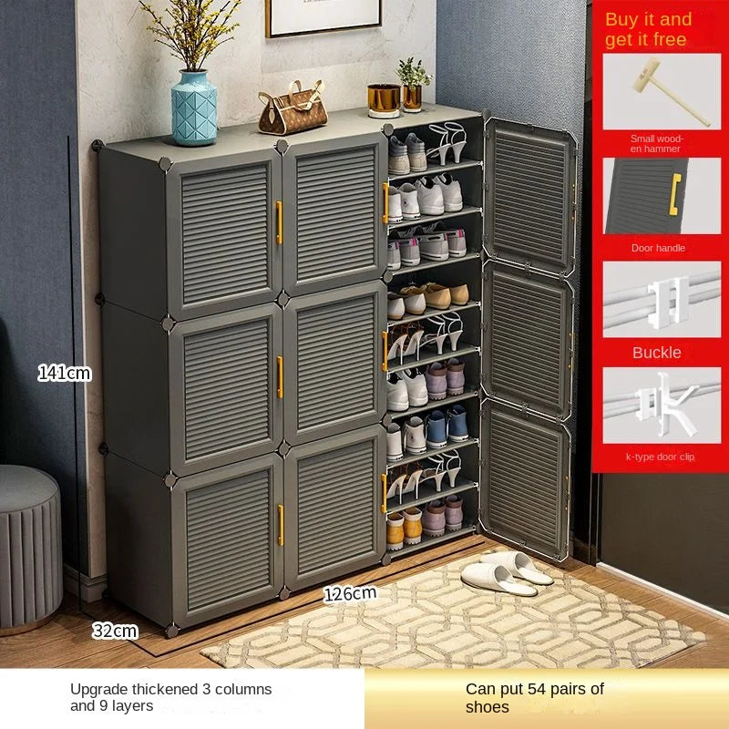 Schlafzimmer Wohnzimmer für die Montage Lager regal mehr schicht ige hoch leistungs fähige staub dichte Schrank Haushalt Schuh regal Flur faltbar
