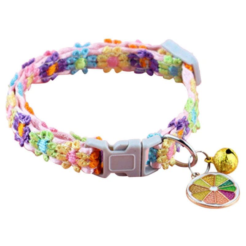 Haustier halsband mit Glocke Cartoon Fußabdruck bunte Hund Welpen Kätzchen Halsband verstellbare Sicherheit Glocke Ring Halskette Haustier Zubehör