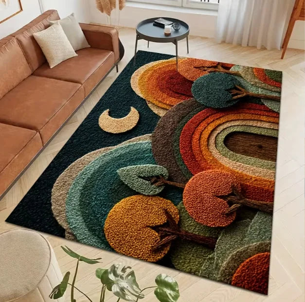 Große Böhmische Bunte Bodenmatte für Wohnzimmer und Schlafzimmer, Große Innen-Bodenmatte Moderne Heimdekoration Moderner Wohnzimmerteppich