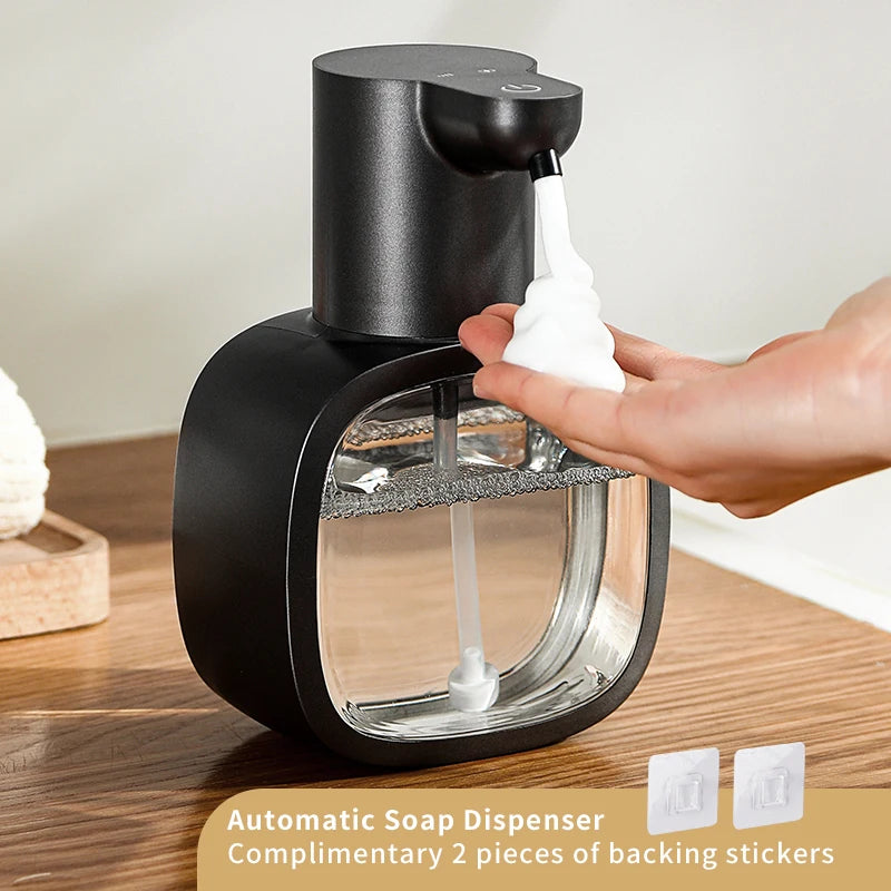Neuer an der Wand montierter automatischer Seifenspender aus Schaumstoff, intelligente Handwaschmaschine, 500 ml flüssiger wiederaufladbarer Badezimmer-Induktionssensor