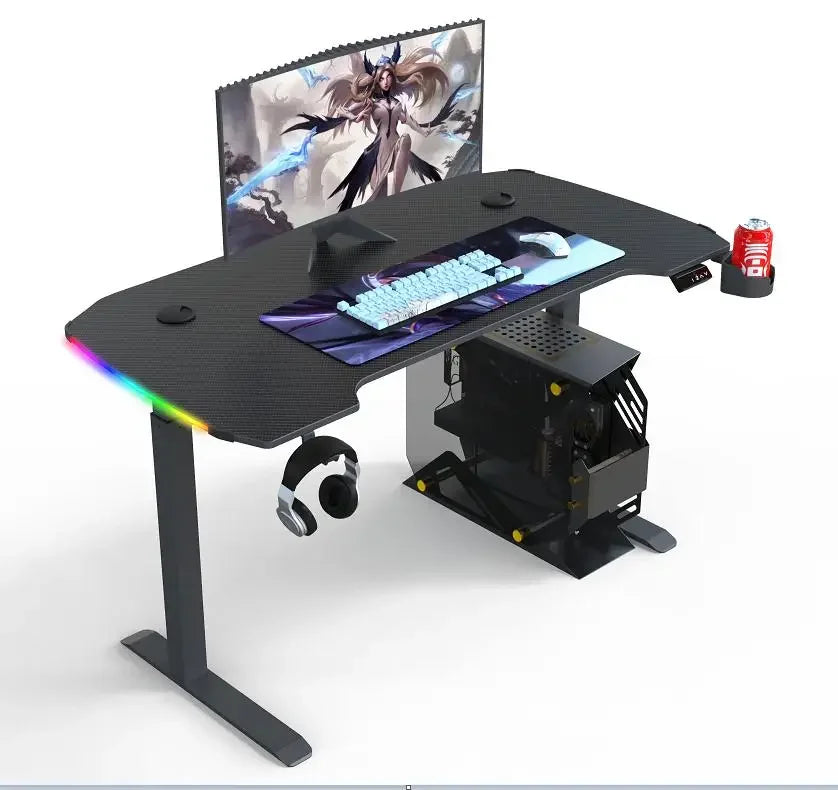 Büro-Gaming-Schreibtisch, Holz, Arbeitszimmer, verstellbar, modern, tragbar, Computer, günstige Computertische