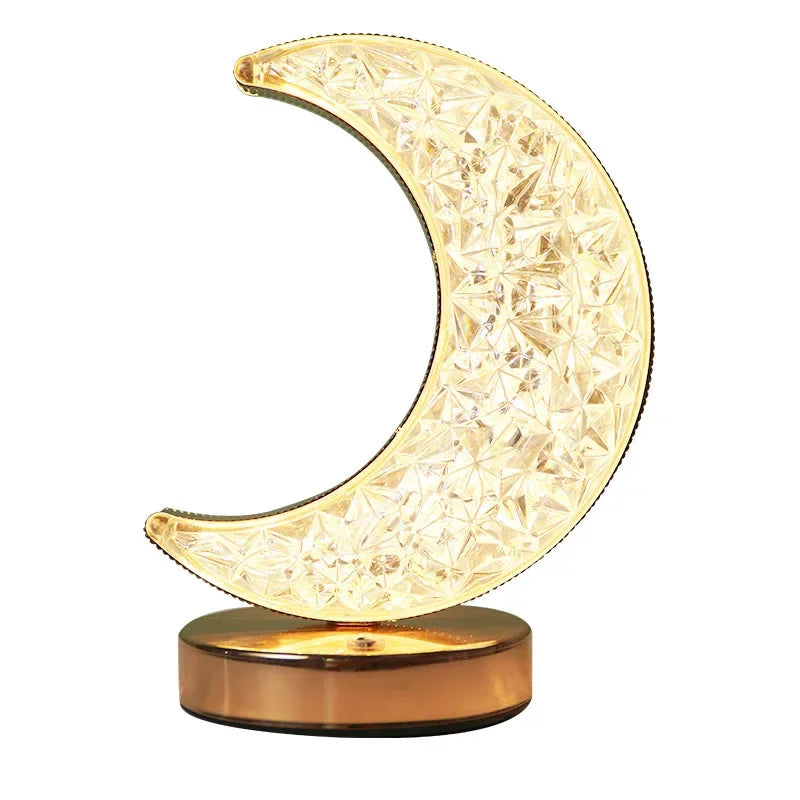 Schlafzimmer Kristall Touch Dimmen Nachtlicht Mädchen Zimmer Home Decor Ästhetik USB Nacht LED Umgebungs Tisch 3d Mond Lampe