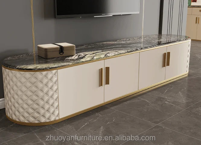 Modernes, schlichtes Wohnzimmermöbel-Set aus MDF, gepolstert mit TV-Schränken aus PU-Leder, Designs für Möbel